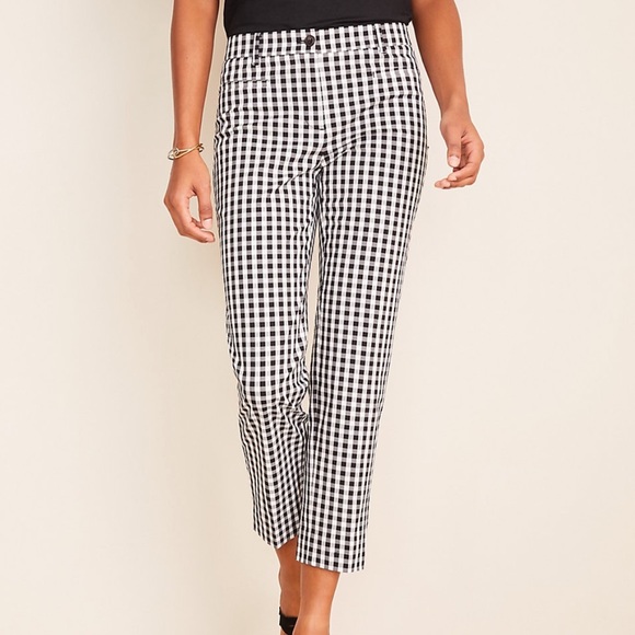 Ann Taylor The Gingham Cotton Crop Pants